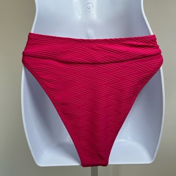 132.🆕️ Large Cupshe New Hot Pink High Cut Leg Bikini Bottom - Picture 2 of 10